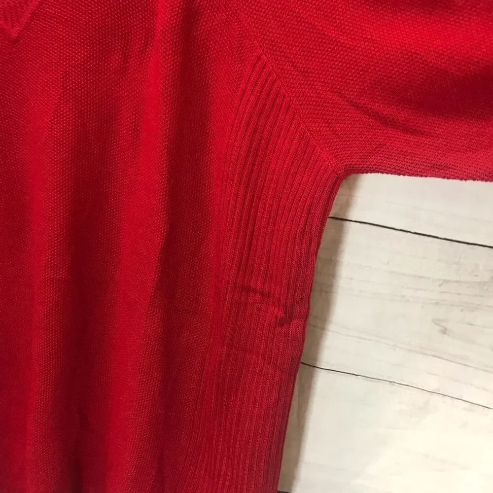 Avenue 3/4 Sleeve Hi-Lo Sweater| Red| Size 18/20 - Picture 8 of 9